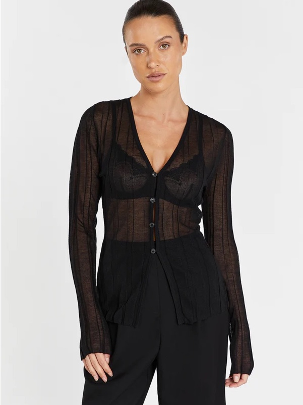 Dissh Sheer Linen Blend Button-Up Top Reformation Revolve Aritzia Aere Zara ASOS